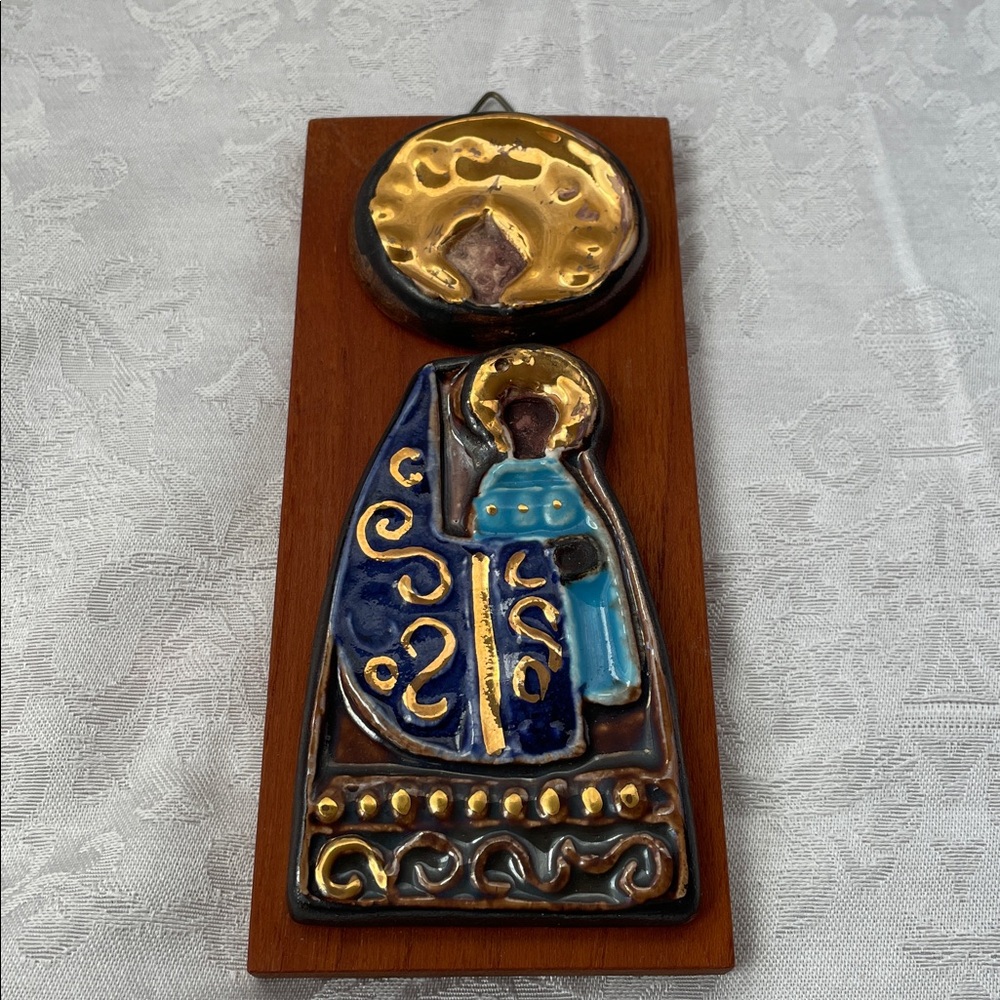 Vintage 1950-1960’s Raija Kokomo Rauanheimo Byzantine Saints Wall Plaque.